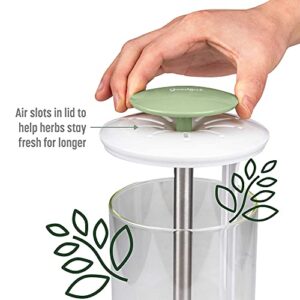 Goodful Herb Keeper Preserver, Designed for Optimum Breathable Airflow for Maximum Freshness, Water Line Ensures the Use of the Right Amount of Water, Stores in your Refrigerator