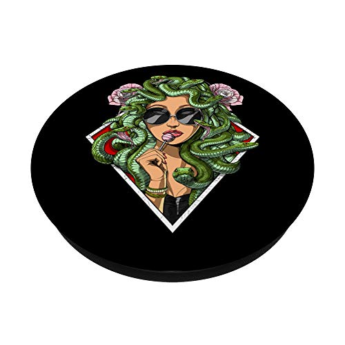 Medusa Hippie Psychedelic Snakes Greek Mythology Women PopSockets Swappable PopGrip