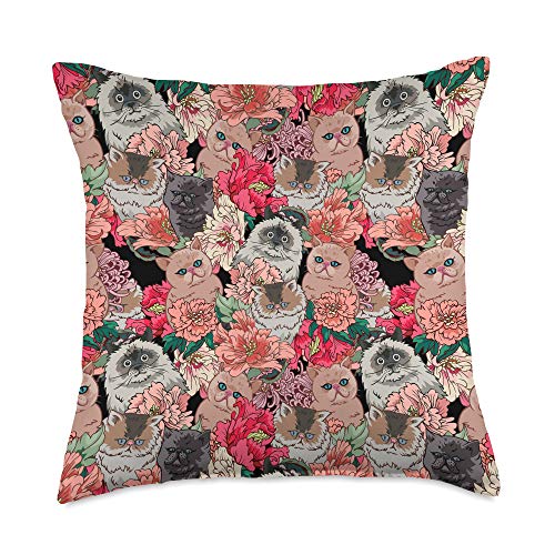 Huebucket Because Cats Throw Pillow, 18x18, Multicolor