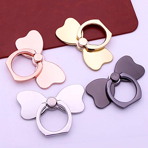 Wen XinRong 4 Pack Metal Bow Phone Ring Holder, Bowknot Phone Finger Ring Grip 360°Rotation Phone Rings Kickstand Compatible with All Smartphone