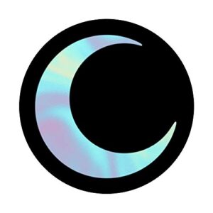 Rainbow Crescent Moon Black PopSockets Swappable PopGrip