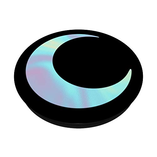 Rainbow Crescent Moon Black PopSockets Swappable PopGrip