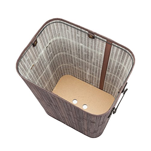 TRRAPLE Laundry Hamper With Lid, Bamboo Laundry Basket with Liner Bag Cloth Storage Basket Dirty Clothes Hamper for Bedroom Laundry Room