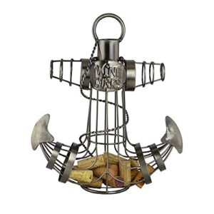 gifts plaza (d) silver metal wine corks holder anchor, present for wine lovers men 12 x 13 in