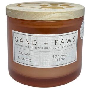 sand and paws guava mango scented candle neutralizes pet odors