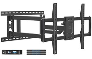 mounting dream long arm tv wall mount for 37-75 inch tv, corner tv wall mount with 32” long extension, full motion tv mount swivel & tilt, fits max vesa 600x400mm,100 lbs, 16”,18”,24” studs md2285-la
