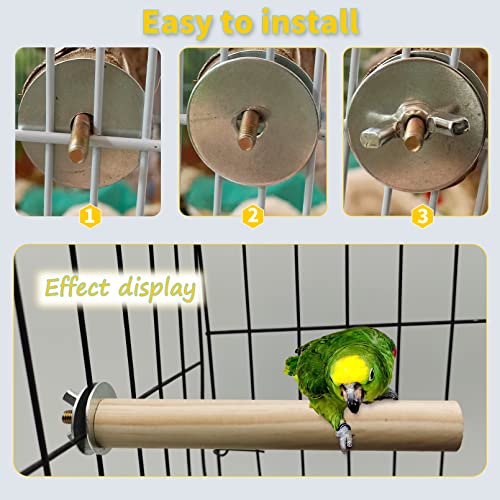 Hamiledyi Bird Perch Bird Stand Bird Cage Accessories Platform Natural Wood Perch Stick Playground for Small Medium Birds Cockatiel Parakeet Conure Cage Accessory (8 Pcs)