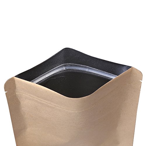 QQ Studio QuickQlick™ Kraft Mylar Heat Sealable Bags (100 Pack) (Brown Ziplock, 5.9" x 9.4" (15 cm x 24 cm))