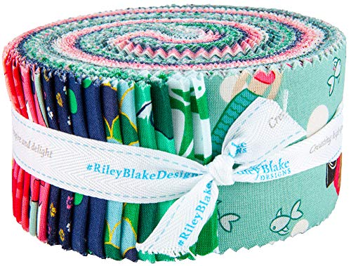 Melissa Mortenson Ahoy! Mermaids Rolie Polie 40 2.5-inch Strips Jelly Roll Riley Blake RP-10340-40