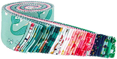 Melissa Mortenson Ahoy! Mermaids Rolie Polie 40 2.5-inch Strips Jelly Roll Riley Blake RP-10340-40