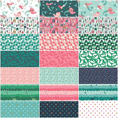 Melissa Mortenson Ahoy! Mermaids Rolie Polie 40 2.5-inch Strips Jelly Roll Riley Blake RP-10340-40