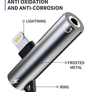 Headphone Adapter Lightning to 3.5mm AUX Audio Jack and Charger Extender Dongle Earphone Headset Splitter Compatible with iPhone 11 12 Mini pro max xs xr x se2 7 8 Plus for Ipad Air Y Cable Converter