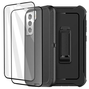 aicase belt-clip holster case for galaxy s21 with screen protector, heavy duty drop protection full body rugged shockproof/dustproof military grade tough durable phone cover for samsung galaxy s21