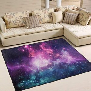 ALAZA Star Nebula Galaxy Space Non Slip Area Rug 5' x 7' for Living Dinning Room Bedroom Kitchen Hallway Office Modern Home Decorative