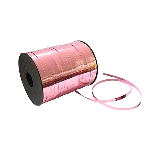 ccHuDE 500 Yards Rose Gold Metallic Crimped Curling Ribbon Roll Balloon Ribbons Strings for Wedding Festival Parties Wrapping