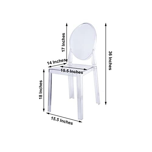 BalsaCircle 36-Inch Tall Clear Plastic Transparent Chair Wedding Party Furniture Reception Dinner Catering Ceremony Home Decorations