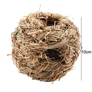 heave Grass House, Natural Seagrass Cave House Hideaway Hut,Woven Folding Bed Sleeping Chew Toys for Guinea Pig Hamsters Chinchilla and Other Small Animals Wood Color