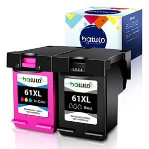 batuto remanufactured for hp ink 61 replacement for hp 61 black ink cartridge to use for envy 4500 5530 deskjet 1000 1010 1050 1510 2050 2050a 2510 2540 officejet 4630 with 61 ink cartridge combo pack