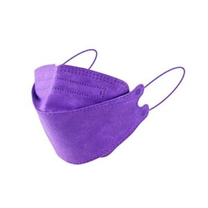 20 pack purple adult kf94 disposable certified face_mẵsk, 4 layers non-woven protective 3d fish_type face covering, breathable and comfortable, avoid touching your mouth