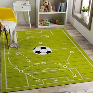 artistic weavers brandi kids soccer area rug, 3'11" x 5'7", lime