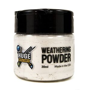 Huge Miniatures Weathering Powder, Pure White Pigment for Model Terrain Scenery and Vehicles by Huge Minis - 30ml Flip-Top Container