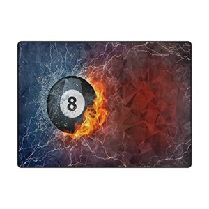 ALAZA Billiard Ball Fire Water Non Slip Area Rug 4' x 5' for Living Dinning Room Bedroom Kitchen Hallway Office Modern Home Decorative