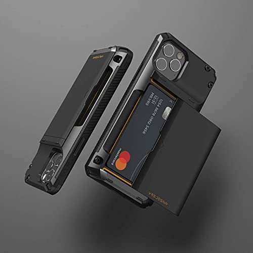 VRS DESIGN Damda Glide Pro Compatible for iPhone 12/12 ProCase, with [4 Cards] Premium Sturdy [Semi Auto] Credit Card Holder Slot Wallet for iPhone 12/12 Pro 6.1 inch(2020)