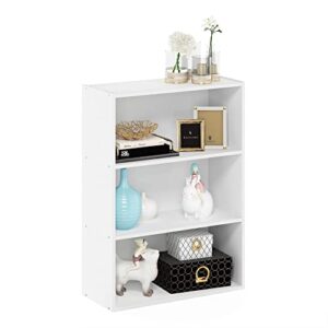 Furinno Pasir 3-Tier Open Shelf Bookcase, Plain White