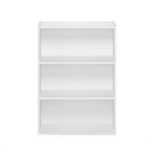 Furinno Pasir 3-Tier Open Shelf Bookcase, Plain White