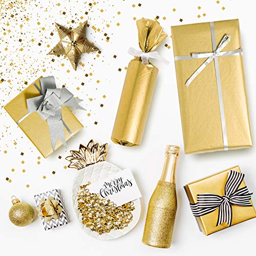 Whaline 90Pcs Metallic Tissue Paper Bulk Gold Rose Gold Silver Gift Wrap Paper Gift Wrapping Accessory Wrap Craft Paper Decorative Paper for Christmas Wedding Birthday Gift Decor 14 x 20 Inch