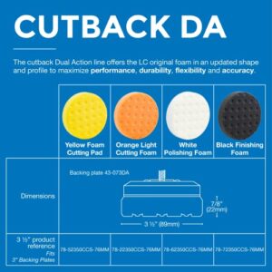 Lake Country CCS Pad Kit - 3 Pads for Cutting, Polishing & Finishing - Premium Grade Hook-and-Loop Versatile for All Tools and Polishers - Coarse Buffing Pad Safe for All Finishes (3.5")