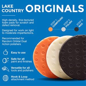 Lake Country CCS Pad Kit - 3 Pads for Cutting, Polishing & Finishing - Premium Grade Hook-and-Loop Versatile for All Tools and Polishers - Coarse Buffing Pad Safe for All Finishes (3.5")