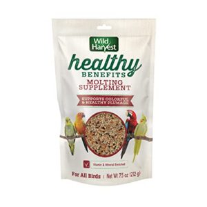 wild harvest healthy benefits molting supplement, 7.5 oz, for all birds