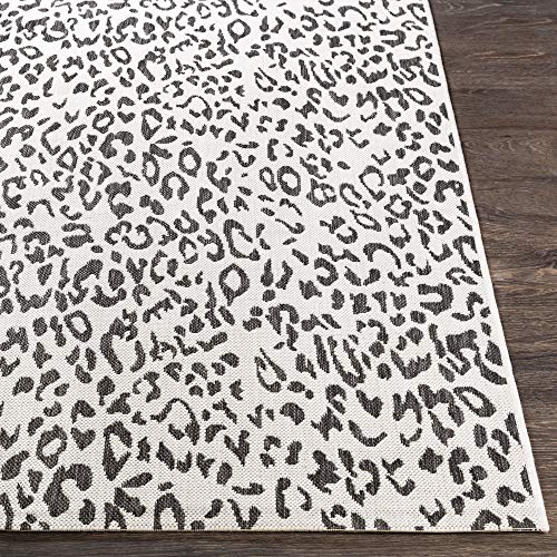 Artistic Weavers Esperanza Leopard Outdoor Area Rug,5'3" x 7'7",Black/White