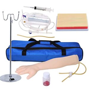 iv practice arm kit, training pad with phlebotomy and venipuncture practice arm, for nurse students practice & training, iv starter kit, medical educational training teaching model