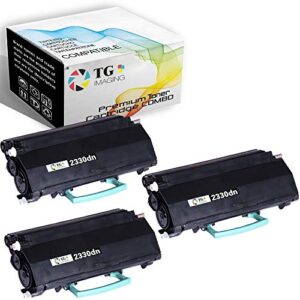 tg imaging 3-pack 2330 compatible dell 2330dn toner cartridge 2350dn used for dell 2330dn 2350dn printers (pk941 330-2650 2330)