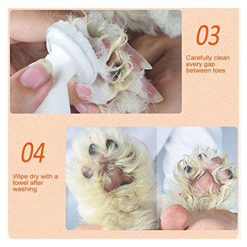 Pet Foot Cleaning Foam Paw Cleaner No Washing Pet Shampoo with Silicone Brush for Dogs Cats General Paw Scrubber Foot Cleaner Brush