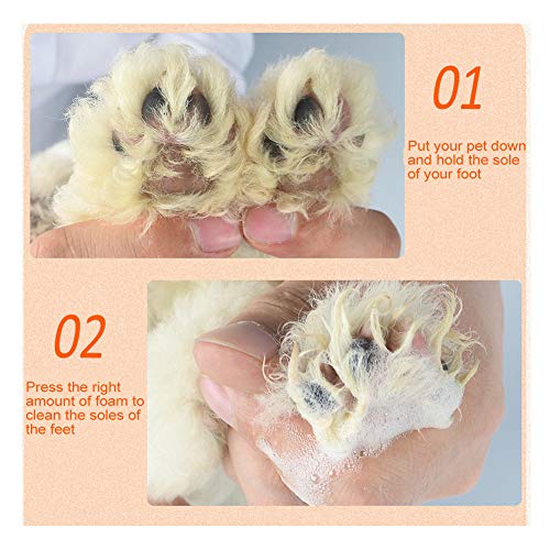 Pet Foot Cleaning Foam Paw Cleaner No Washing Pet Shampoo with Silicone Brush for Dogs Cats General Paw Scrubber Foot Cleaner Brush