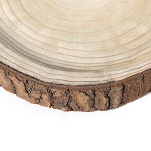 Wood Tree Bark Indented Display Tray Serving Plate Platter Charger - 16 Inch Dia