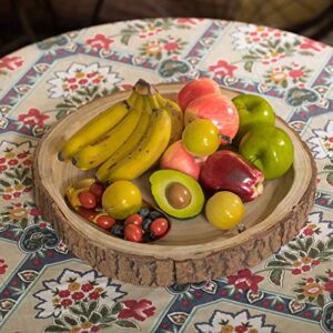 Wood Tree Bark Indented Display Tray Serving Plate Platter Charger - 16 Inch Dia