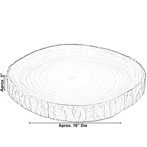 Wood Tree Bark Indented Display Tray Serving Plate Platter Charger - 16 Inch Dia