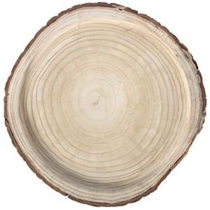 Wood Tree Bark Indented Display Tray Serving Plate Platter Charger - 16 Inch Dia