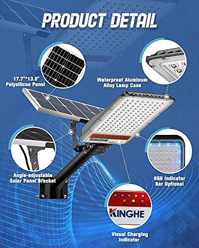 Solar Street Lights Outdoor Waterproof- 1000W Dusk to Dawn Solar Parking Lot Lights,Security Flood Lights with Motion Sensor Control for Yard, Path, Garage,Home, Wall or Pole Mount, Commercial Grade