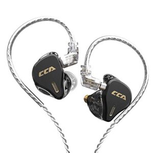 cca cs16 in-ear monitors, 16ba reference hifi stereo iem wired earphones/earbuds/headphones with detachable cable 2pin for musician audiophile (without mic, black)