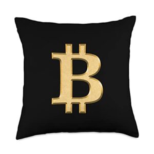 bitcoin hodl gifts bitcoin btc logo cryptocurrency throw pillow, 18x18, multicolor