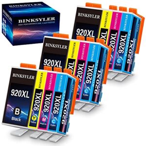 binksyler 920xl ink cartridges combo pack compatible with hp 920 ink cartridges for hp officejet 6500 6500a 7500 7500a 7000 6000 e709 e710 6500a plus printer (3bk,3c,3m,3y) 12 pack