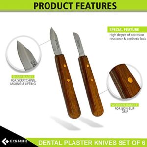 Dental Fahenstock Large, Small Knife, Cynamed Plaster Alignate Spatula and Knife Mixing Modeling Labratory Restorative Instruments 6 Pcs