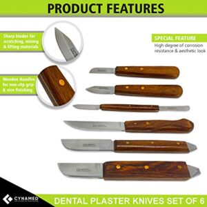 Dental Fahenstock Large, Small Knife, Cynamed Plaster Alignate Spatula and Knife Mixing Modeling Labratory Restorative Instruments 6 Pcs