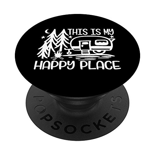 This is my happy place - camping camp camper silhouette PopSockets Swappable PopGrip