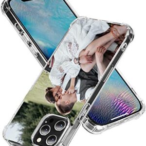 LYLBFOF Custom Personalized Picture Phone Case for iPhone 13 11 12 14 Pro Max X XR Xs Max 6 6s 7 8 Plus SE 2020 Anti-Scratch Shock-Resistant Soft Protective TPU Design Your Own Transparent